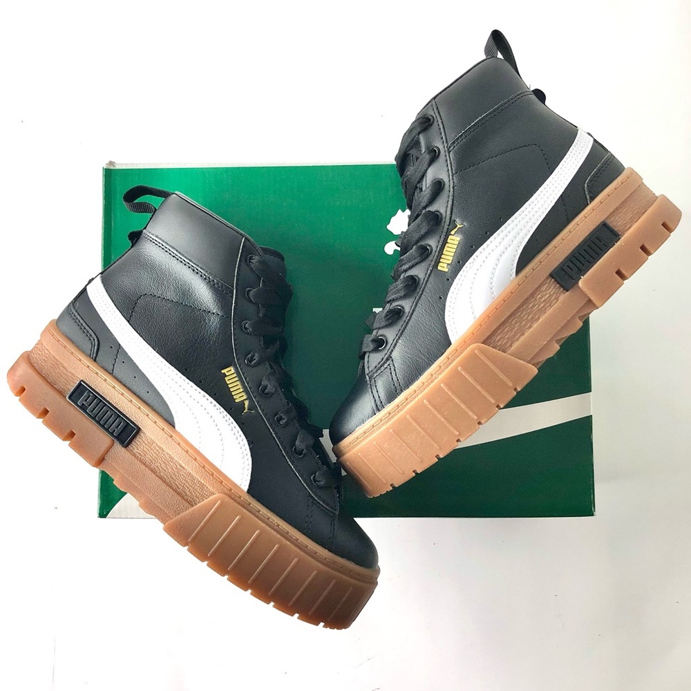 Puma Black and White High-Top Sneakers